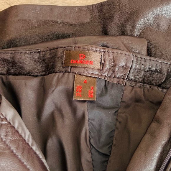 DANIER Dark Brown Bootcut Leather Pants Size Small - Picture 4 of 7